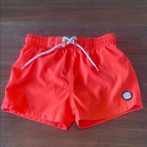 Binky Bro neon orange swim trunks